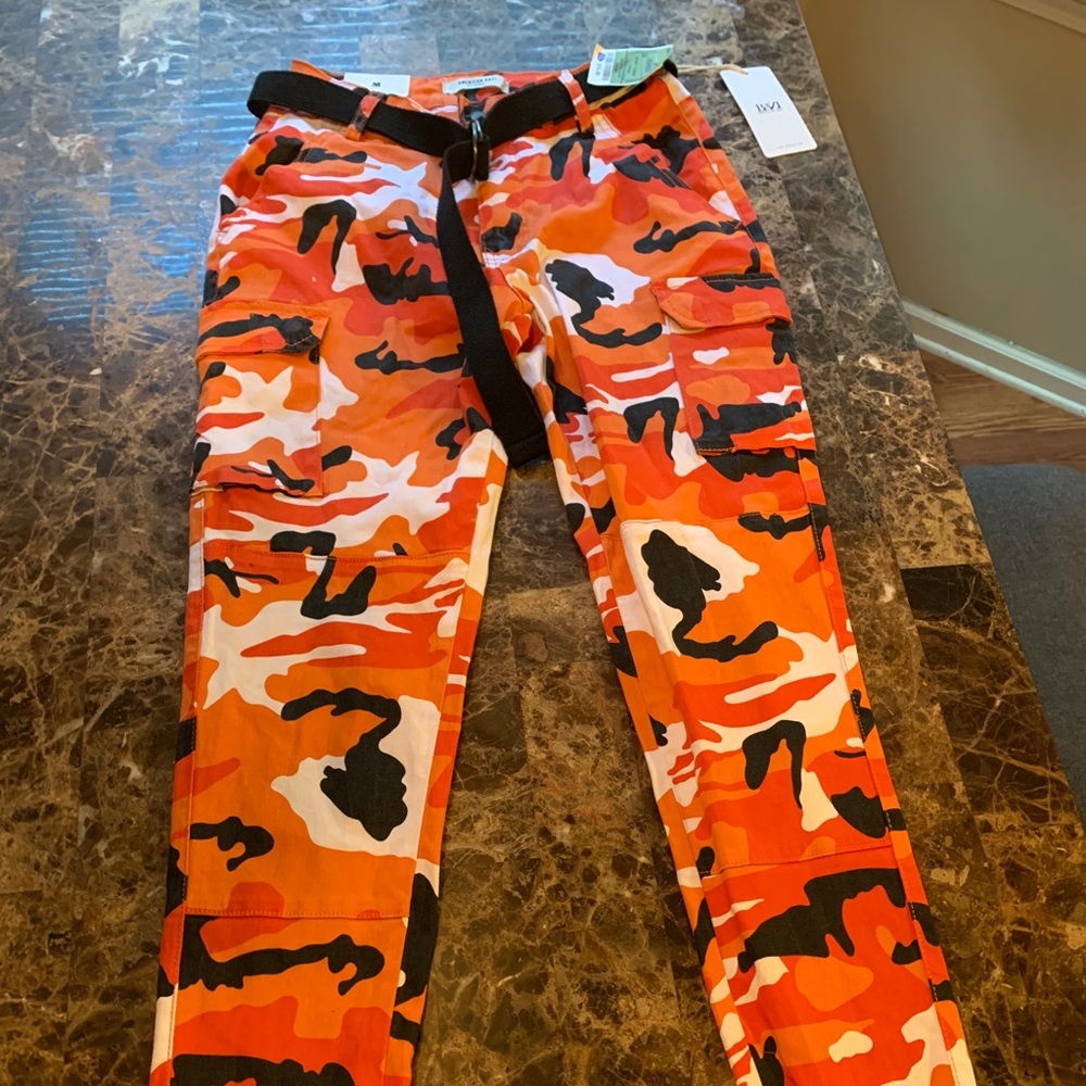 Camo denim jeans